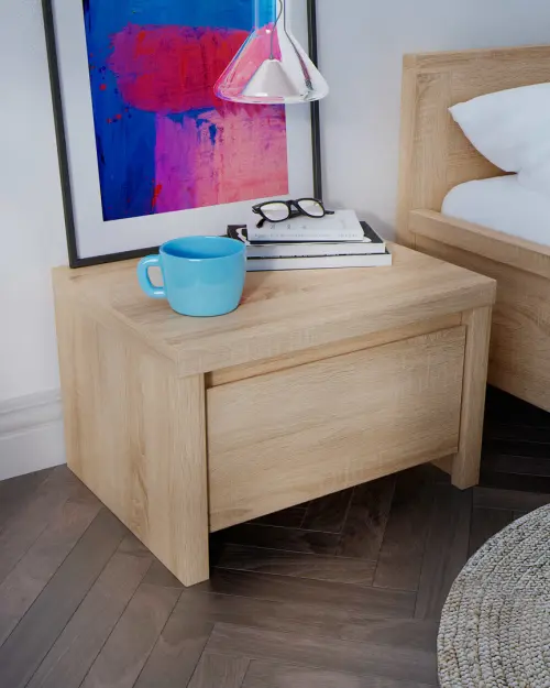 Тумба приліжкова Kaspian 51 см з шухлядою дуб сонома