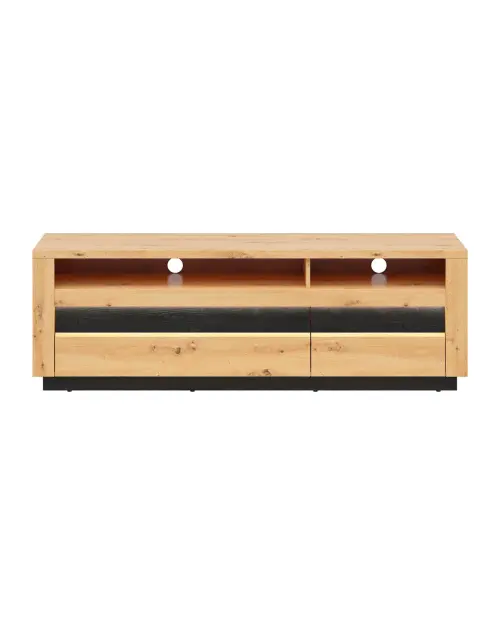Mueble RTV Ostia 161 cm con 2 cajones y un estante roble artisan