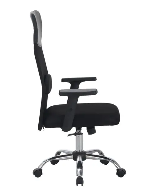 Silla giratoria Alex con reposabrazos ajustable negra