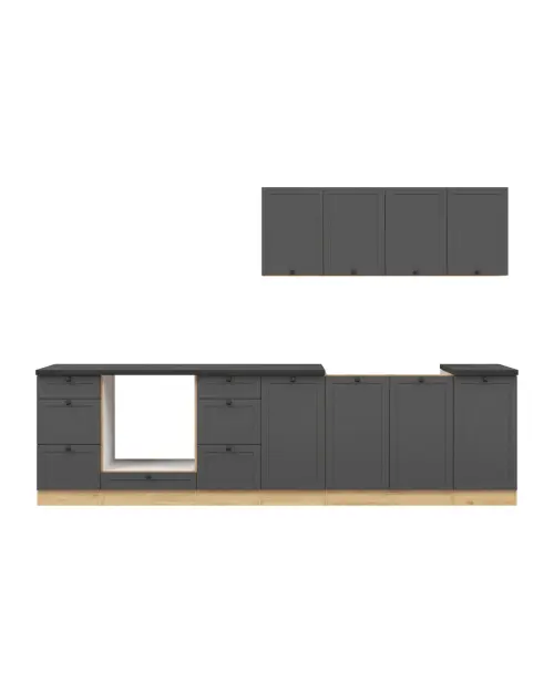 Conjunto de cocina Junona Line 300 cm grafito