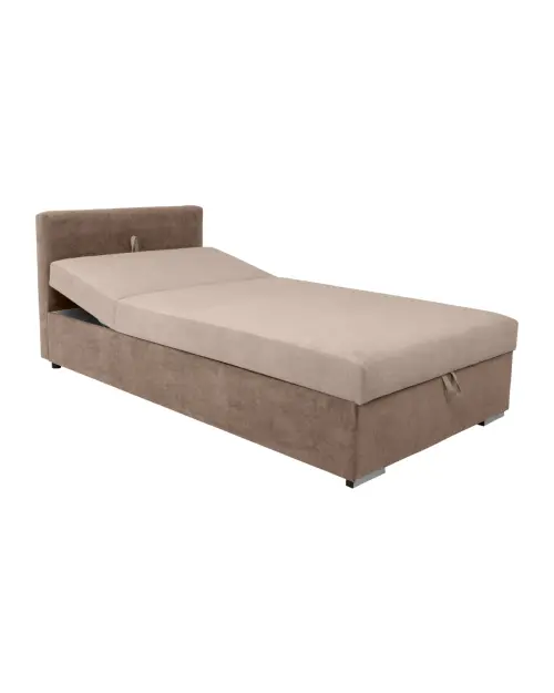 Sofá cama Rico con arcón y respaldo ajustable beige