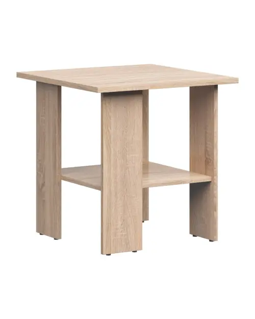 Mesa cuadrada Nepo Plus 55 cm con estante roble sonoma