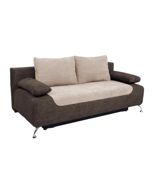 Sofá de tres plazas Daria III convertible con arcón marrón