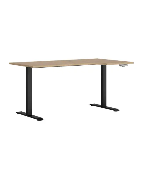 Escritorio de esquina con regulación eléctrica Space Office 160 cm derecho roble artisan