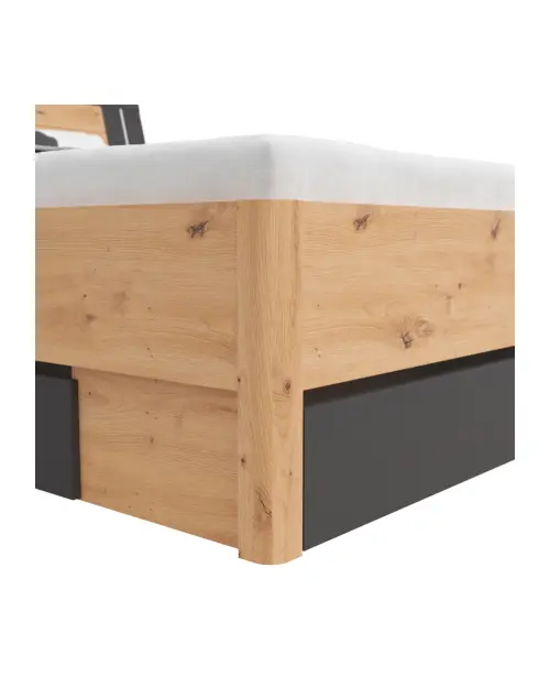 Cama Saturn 180x200 con 3 cajones roble artisan/grafito