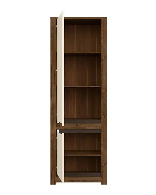 Estantería Ruso 69 cm con 2 puertas roble april/brillo perlado