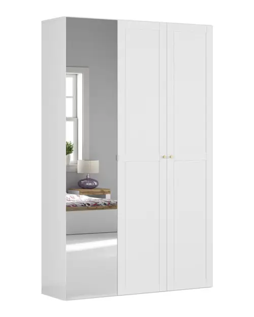 Modular wardrobe Flex 150 cm with doors and mirror white