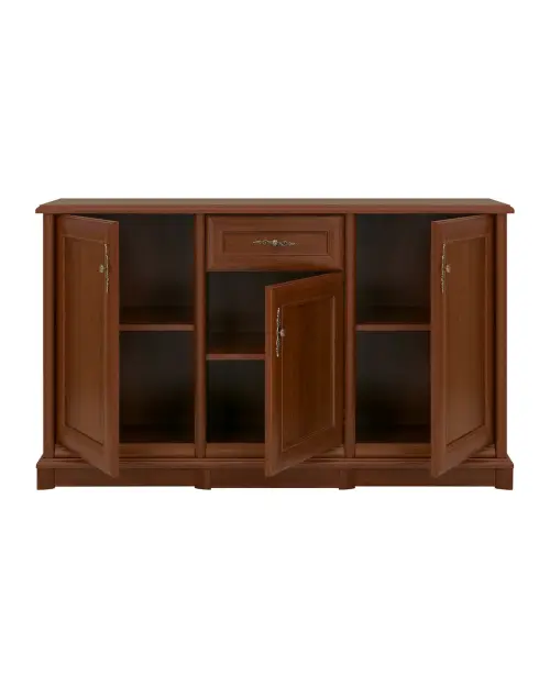 Cómoda Kent 154 cm con 3 puertas y un cajón castaño