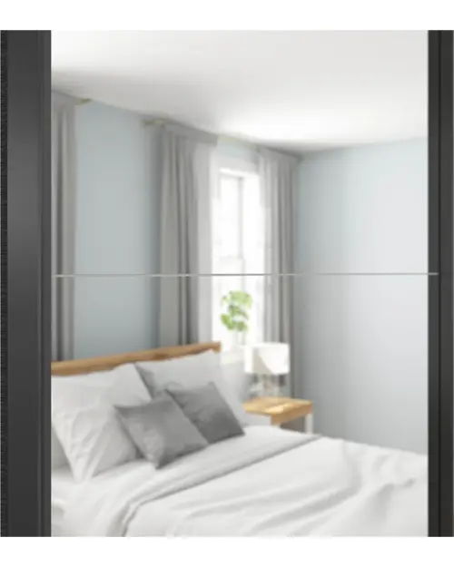 Armario de puertas correderas Tetrix 153 cm con espejo blanco brillo