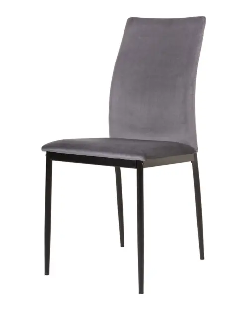 Silla tapizada Weyer de terciopelo gris