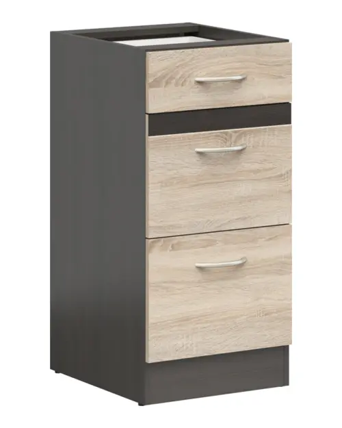 Mueble bajo de cocina Junona Line 40 cm con cajones roble sonoma