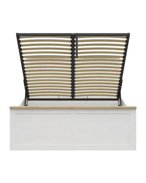 Cama Loksa B 160x200 con somier y arcón pino andersen blanco