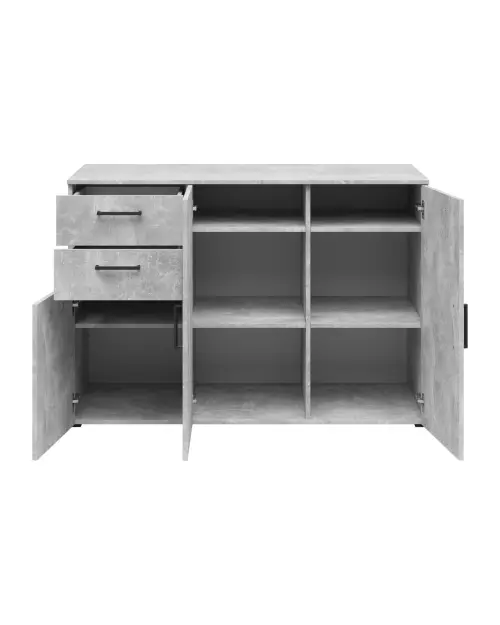 Cómoda MultiDo120 cm con 3 puertas y 2 cajones atelier claro