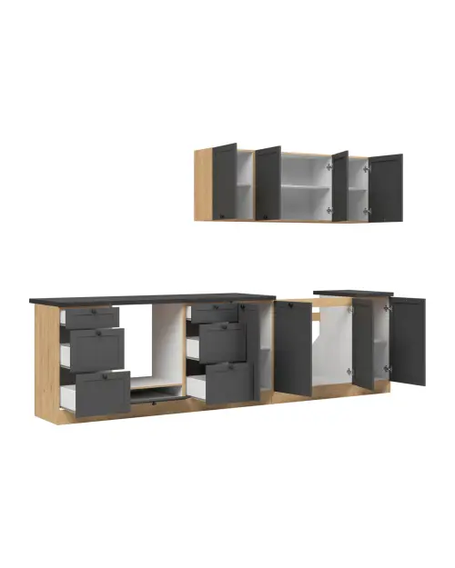 Conjunto de cocina Junona Line 300 cm grafito