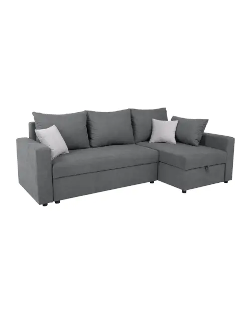 Sofá rinconera universal Przemek IV con función de cama y contenedores gris