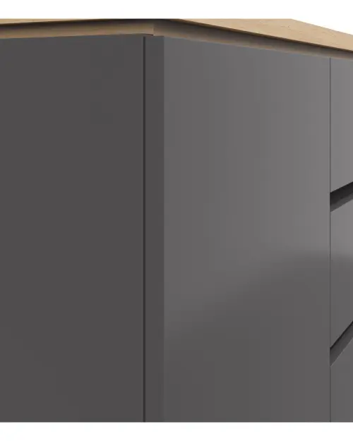 Cómoda Yamael 139 cm con 3 puertas y 2 cajones grafito