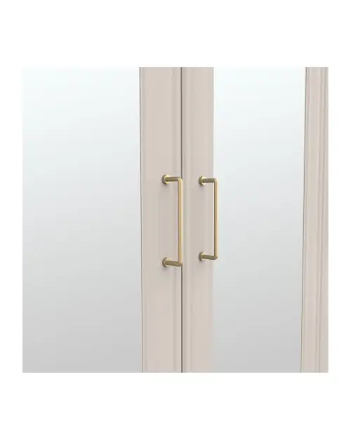 Armario de cuatro puertas Anga 210 cm con espejo cachemira