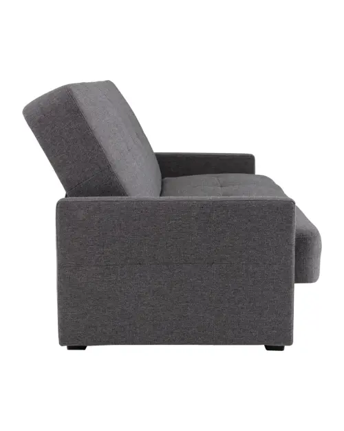 Maro three-seater sofa bed with storage, dark grey woven fabric