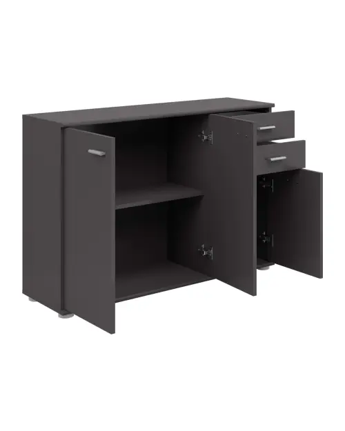Chest of drawers Noeda 106 cm with 3 doors and 2 drawers graphite