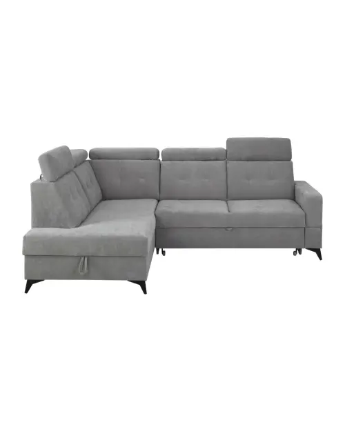 Угловой диван левосторонний Amado раскладной с ящиком серый