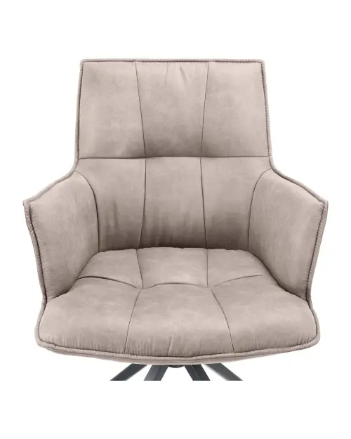 Silla tapizada Osaka giratoria ecopiel taupe