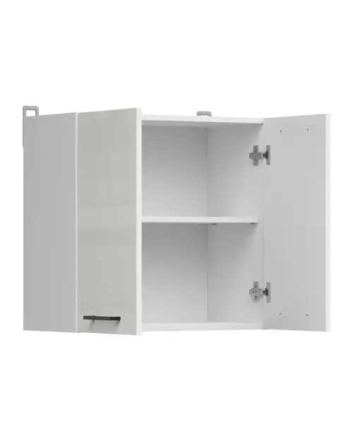 Armario de cocina superior Junona Line 60 cm de dos puertas brillo tiza