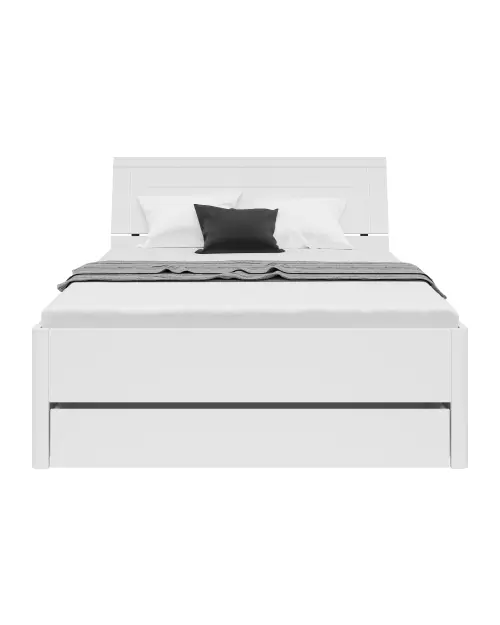 Cama Saturn 140x200 con 3 cajones blanca