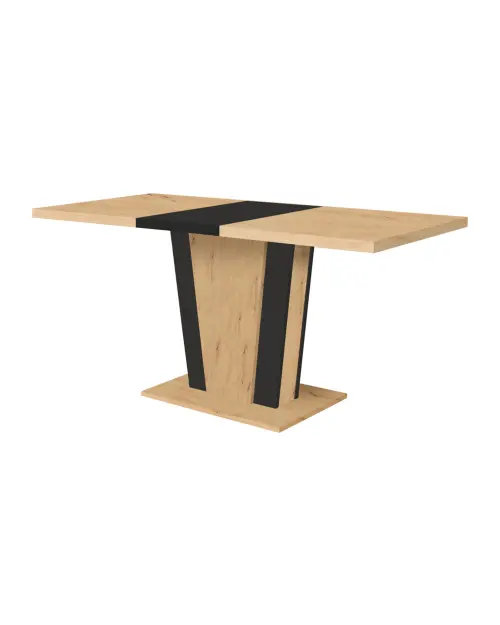 Stół rozkładany Zalder 120/160x68 dąb artisan/czarny