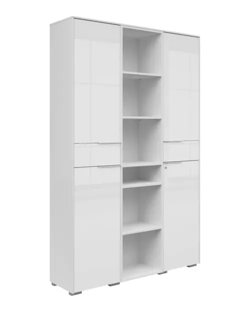 Estantería Nevada A 122 cm con 2 puertas y estantes blanca