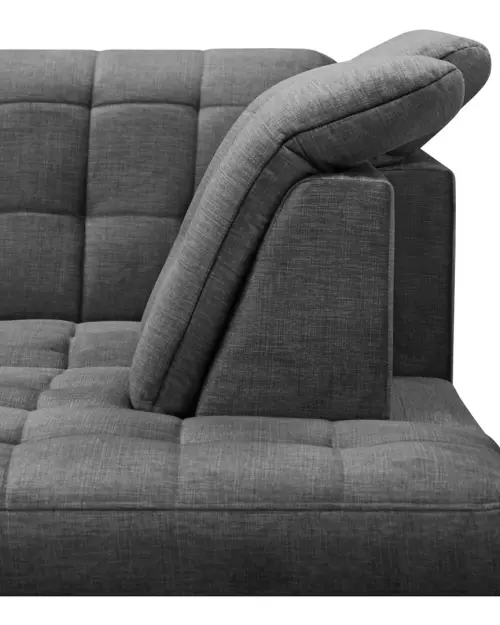 Угловой диван правосторонний Aragon раскладной с регулируемым подголовником и сиденьем серый