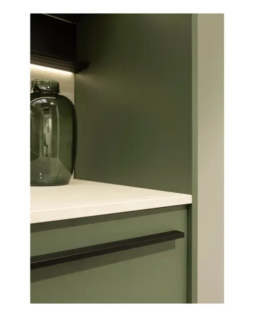 Conjunto de cocina Milino Small 210 cm verde con encimera