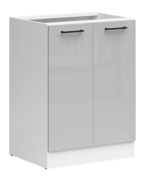 Armario de cocina inferior Junona Line 60 cm gris claro brillo