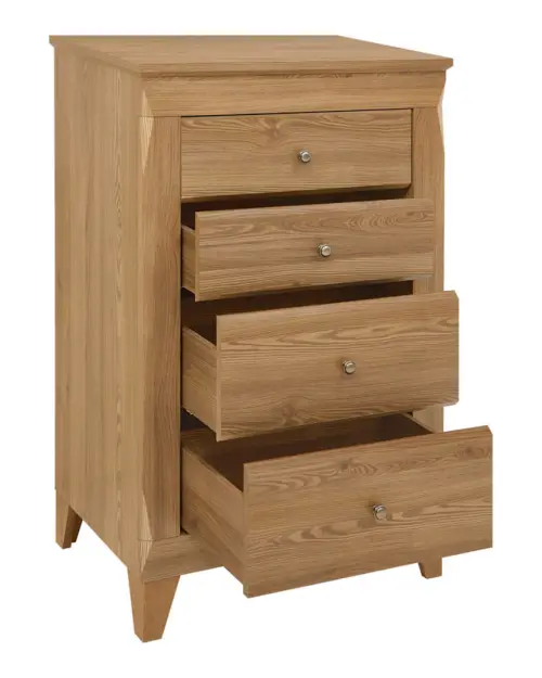 Cómoda Bergen 72 cm con 4 cajones alerce sibiu dorado