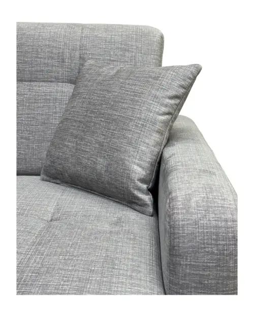 Угловой диван универсальный Lars раскладной с ящиком для белья велюровый серый