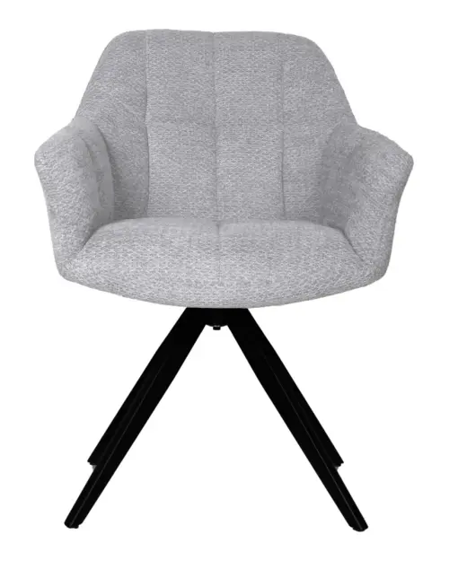 Silla tapizada Chort giratoria gris