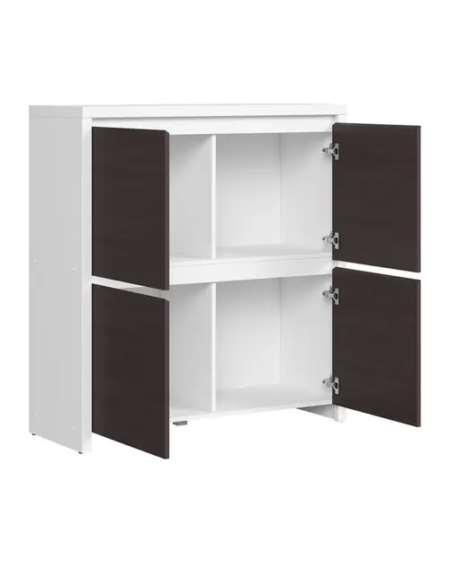Armario Kaspian 105 cm de cuatro puertas blanco/wengué