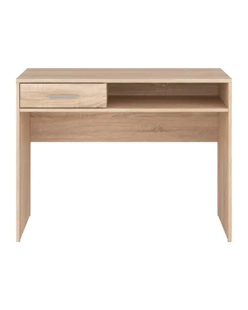 Escritorio Nepo Plus 100 cm con cajón y estante roble sonoma