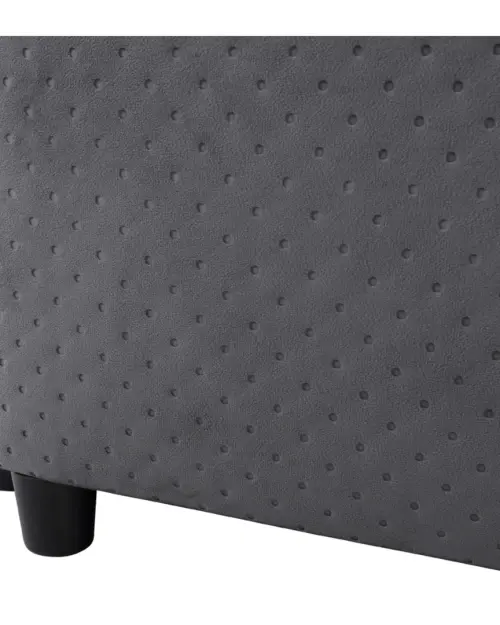 Sofá cama de tres plazas Akaro plegable con contenedor, terciopelo gris