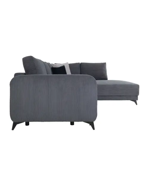 Sofá rinconera universal Martinez convertible con arcón de pana gris oscuro
