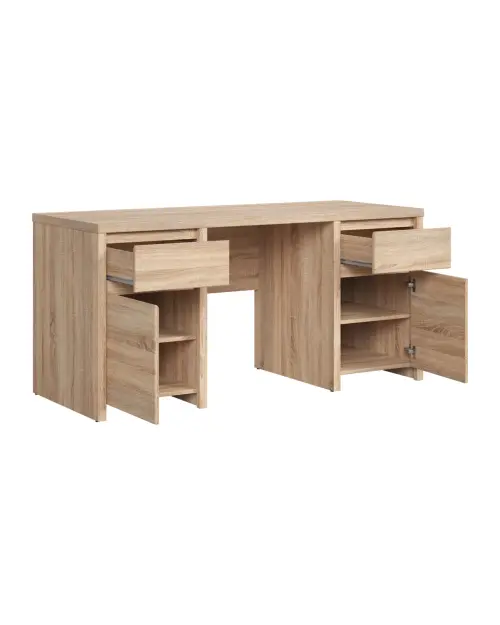 Письмовий стіл Kaspian 160 см з 2 дверцятами та шухлядами дуб сонома