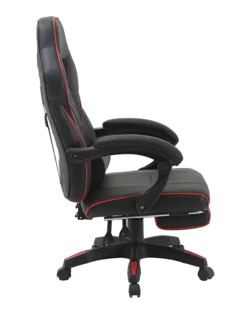 Silla gaming Riku con reposapiés extensible negro