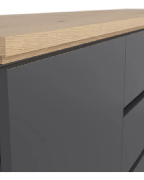 Cómoda Yamael 184 cm con 4 puertas y 2 cajones grafito