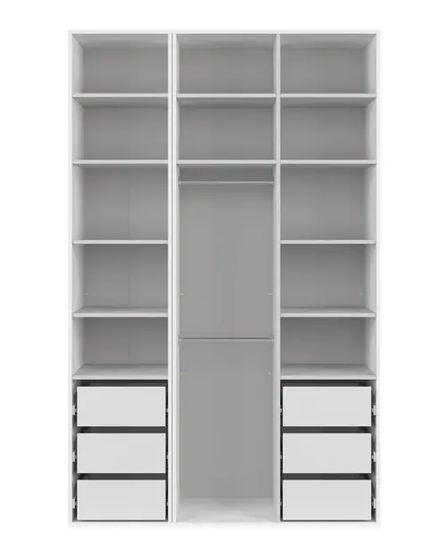 Armario modular Flex 150 cm con puertas y espejo blanco brillo