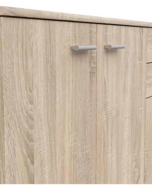 Cómoda Noeda 106 cm con 3 puertas y 2 cajones roble sonoma