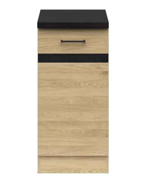 Mueble bajo de cocina Junona Line 40 cm derecho roble bernstein con encimera