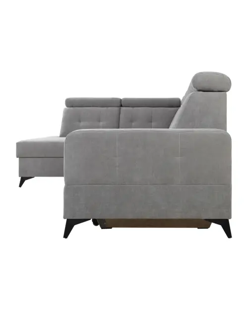 Угловой диван левосторонний Amado раскладной с ящиком серый