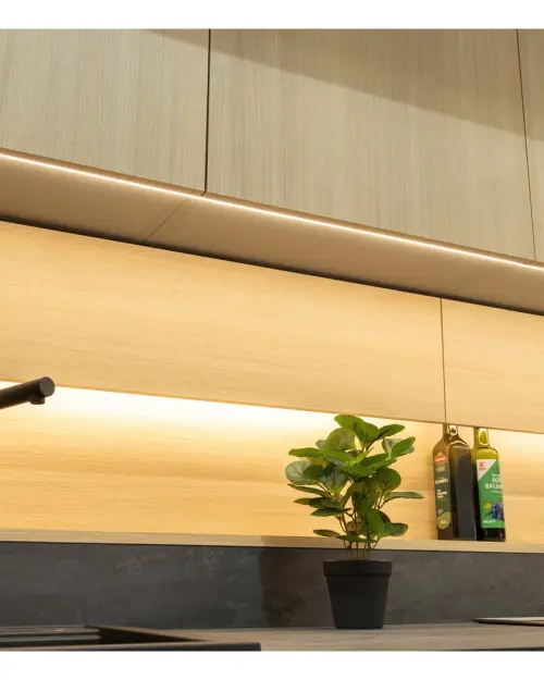 Conjunto de cocina Milino Medium B 332 cm gris/roble con encimera