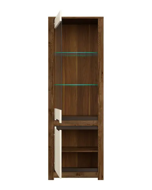 Vitrina Ruso 69 cm con 2 puertas roble april/brillo perlado