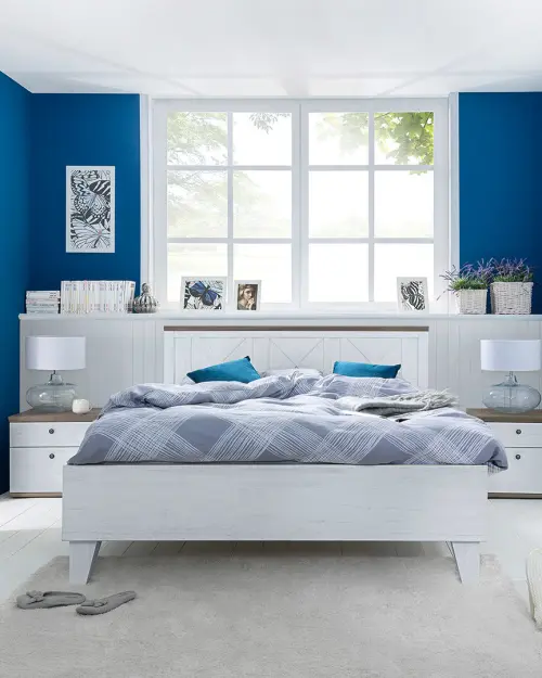 Cómoda Stockholm 103 cm con 2 puertas y un cajón pino andersen blanco/roble sonoma oscuro