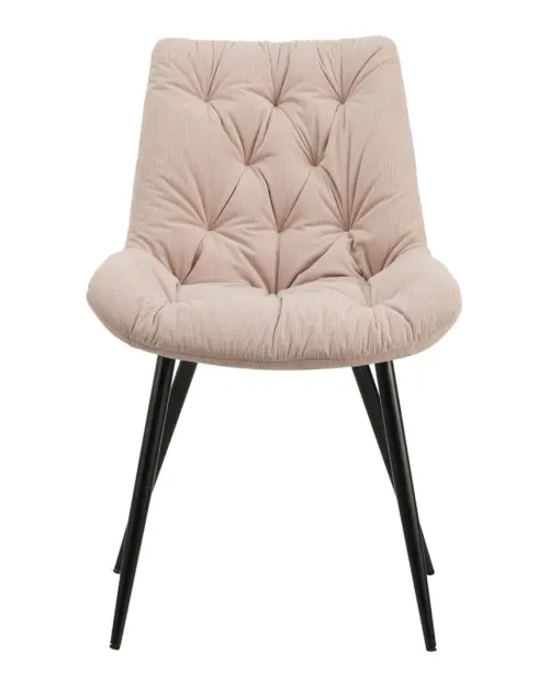 Silla tapizada Claudio de pana rosa claro